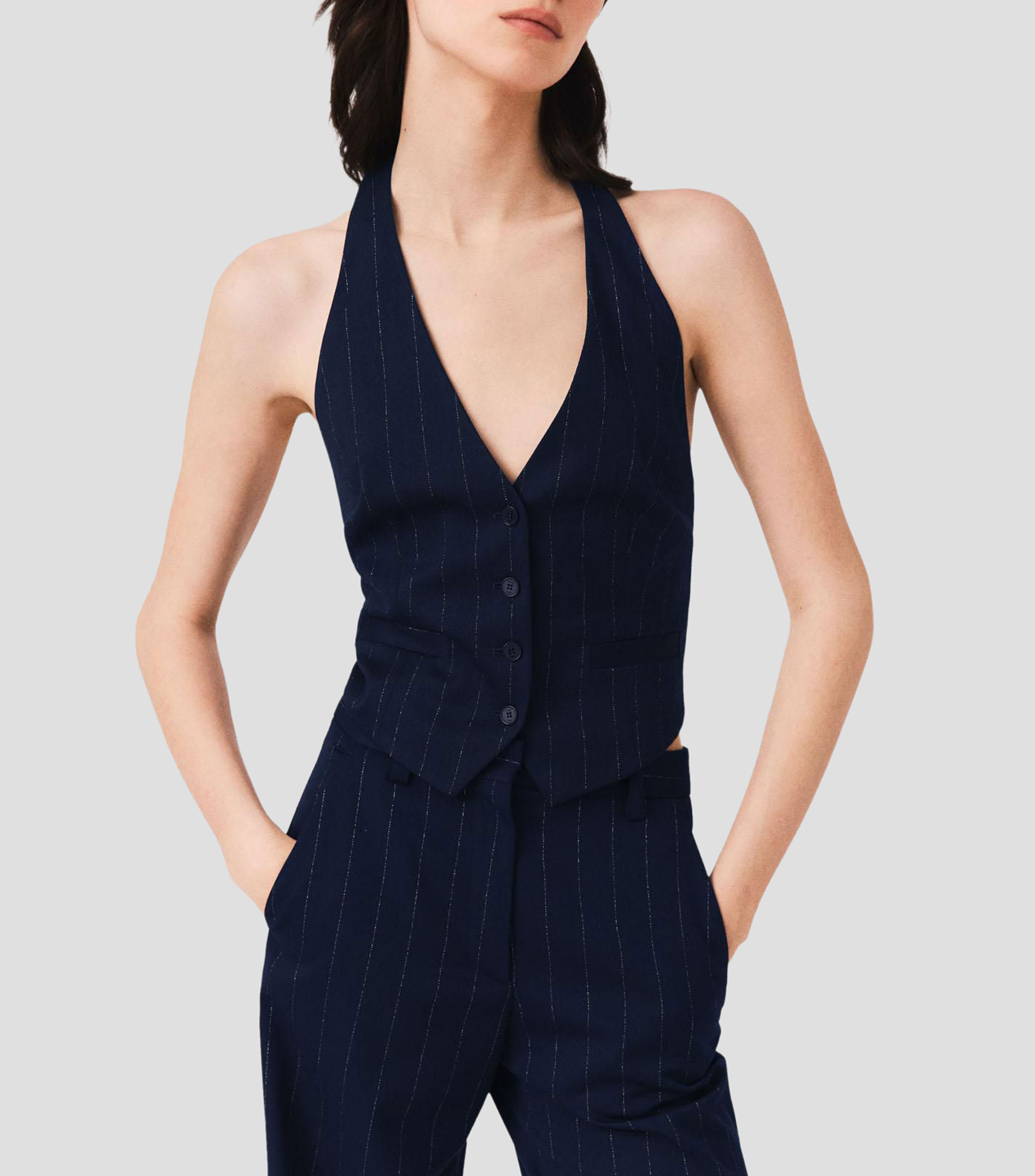 Chaleco halter con rayas diplomáticas Mujer